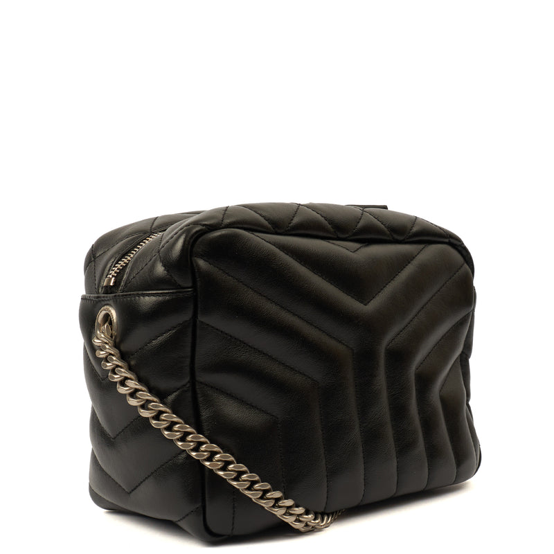 Picture of Saint Laurent Cross Body Lou Camera in Black, Calfskin Leather
