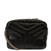 Picture of Saint Laurent Cross Body Lou Camera in Black, Calfskin Leather
