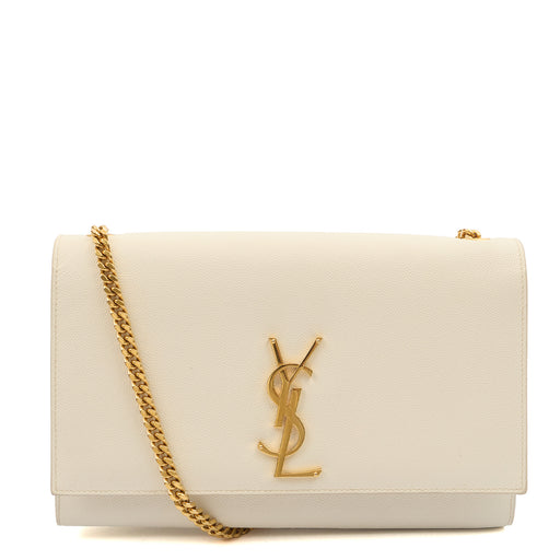 Picture of Saint Laurent Cross Body Kate Medium in White, Calfskin Leather