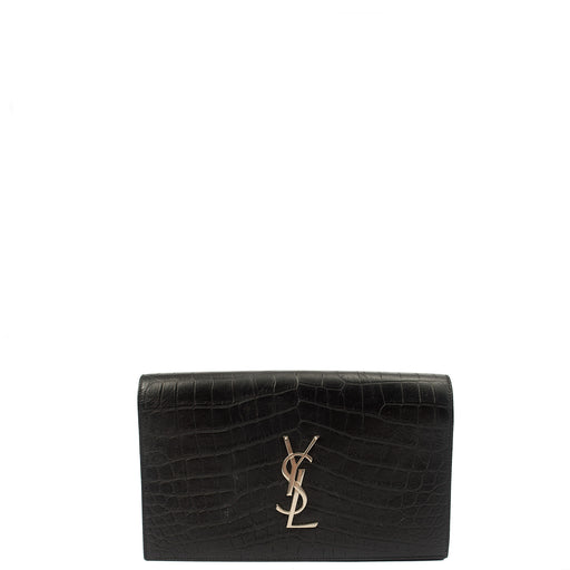 Picture of Saint Laurent Clutch Cassandra Clutch in Black, Exotic Effect Leather