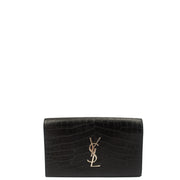 Picture of Saint Laurent Clutch Cassandra Clutch in Black, Exotic Effect Leather