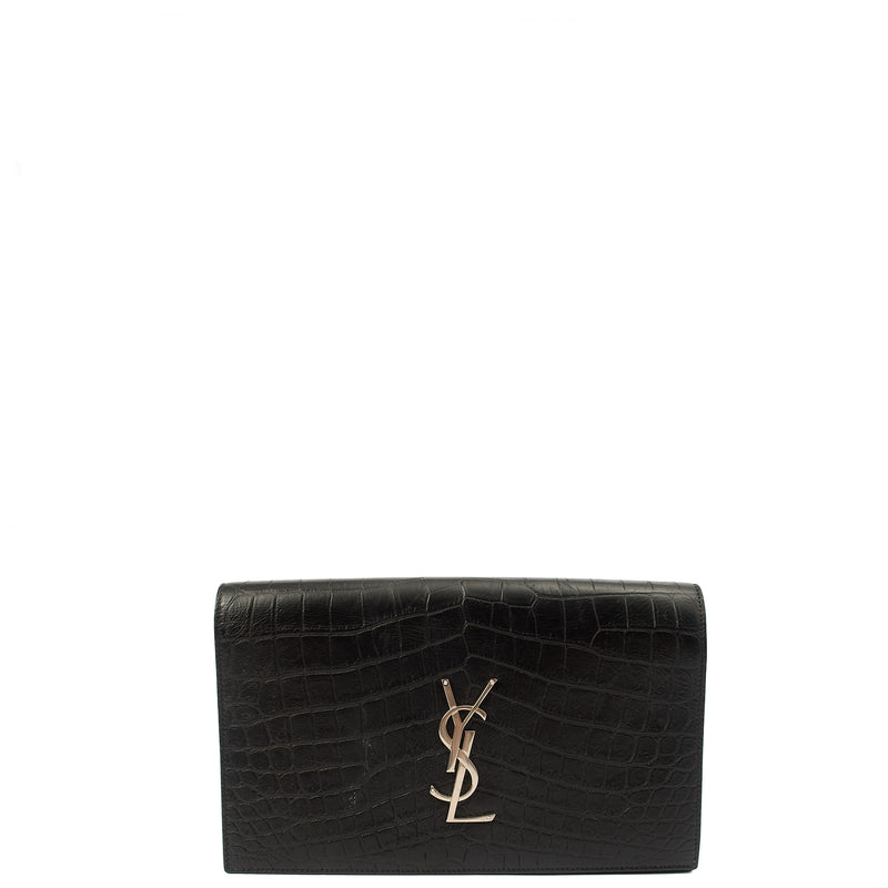 Picture of Saint Laurent Clutch Cassandra Clutch in Black, Exotic Effect Leather