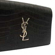 Picture of Saint Laurent Clutch Cassandra Clutch in Black, Exotic Effect Leather