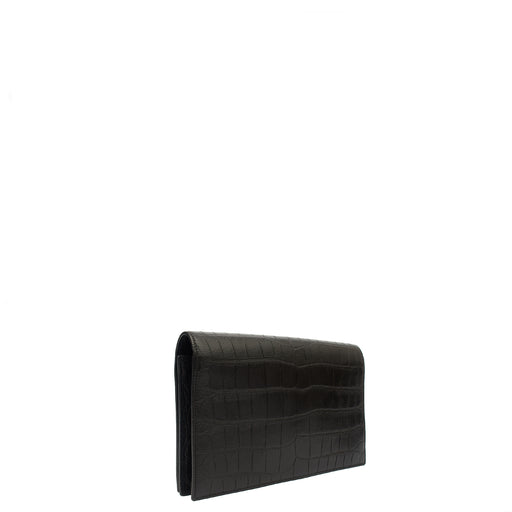 Picture of Saint Laurent Clutch Cassandra Clutch in Black, Exotic Effect Leather