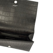 Picture of Saint Laurent Clutch Cassandra Clutch in Black, Exotic Effect Leather
