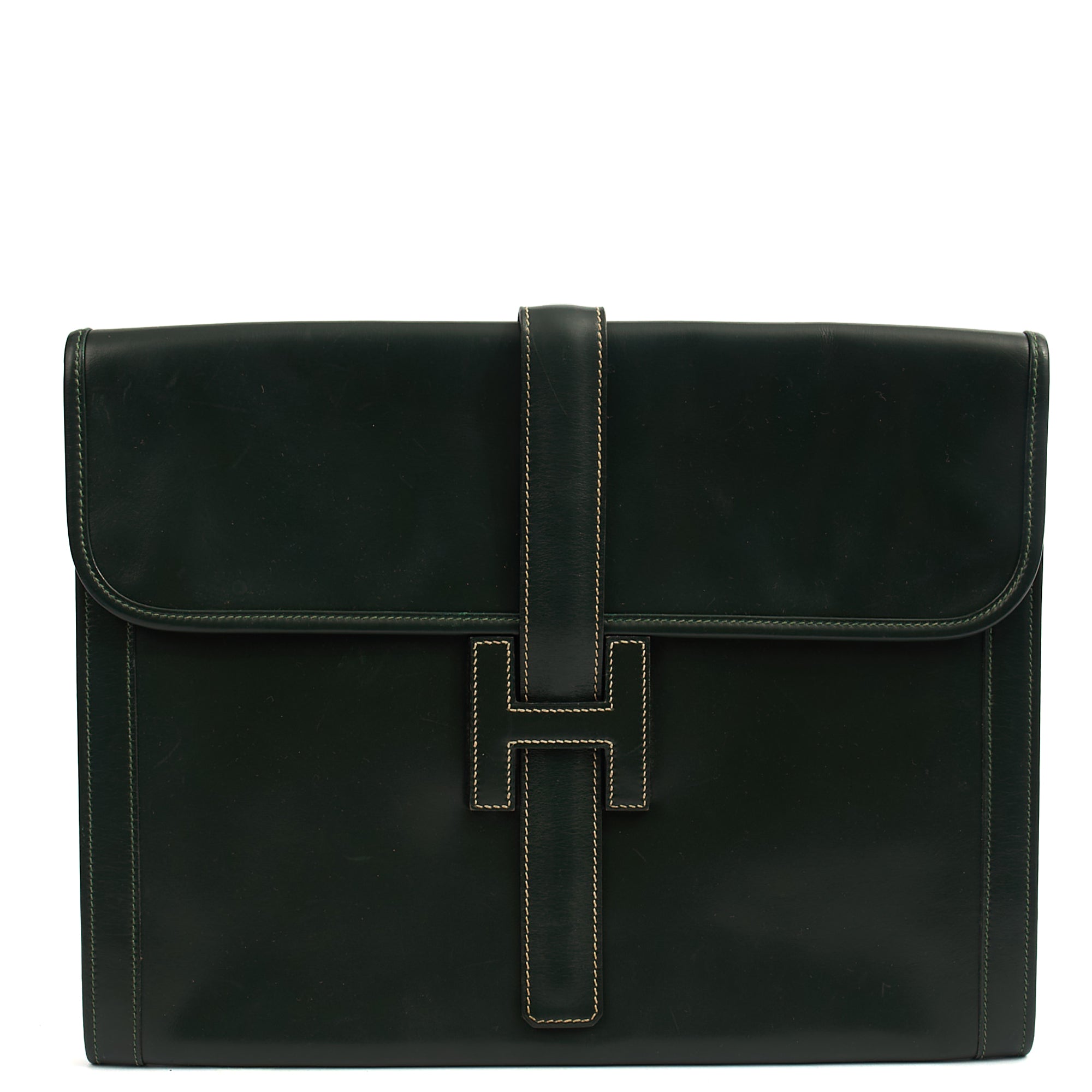 Hermes Clutch Jige in Vert Anglaise, Box Calf Leather | The
