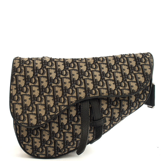 Picture of Christian Dior Cross Body Homme - Saddle Bag in Blue, Dior Oblique Embroidery