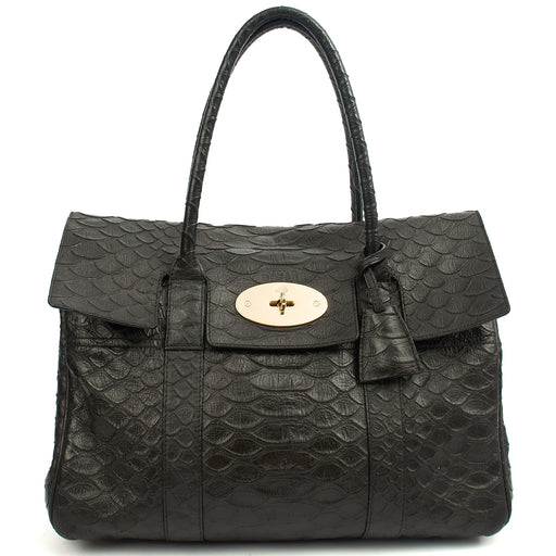 Picture of Mulberry Tote Bayswater Heritage in Black, Exotic Effect Leather