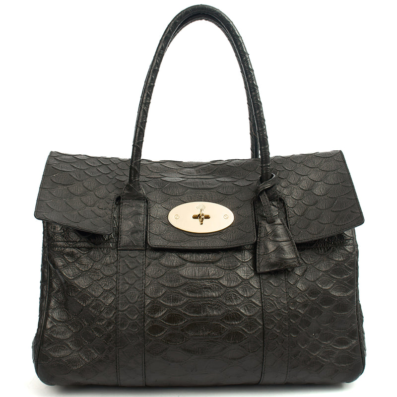 Picture of Mulberry Tote Bayswater Heritage in Black, Exotic Effect Leather