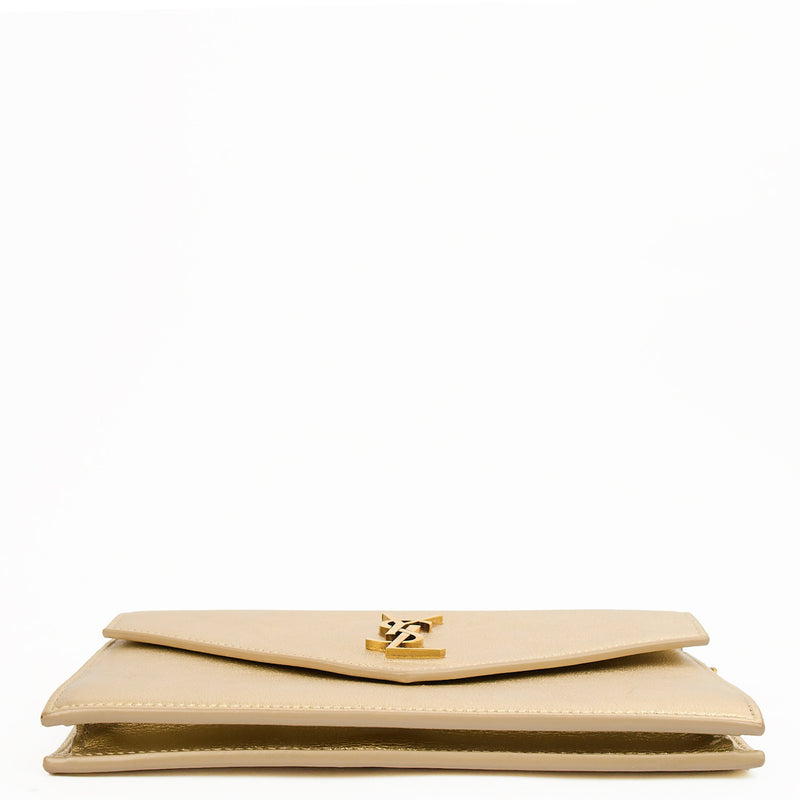 Picture of Saint Laurent Cross Body Envelope Chain Wallet in Taupe, Leather