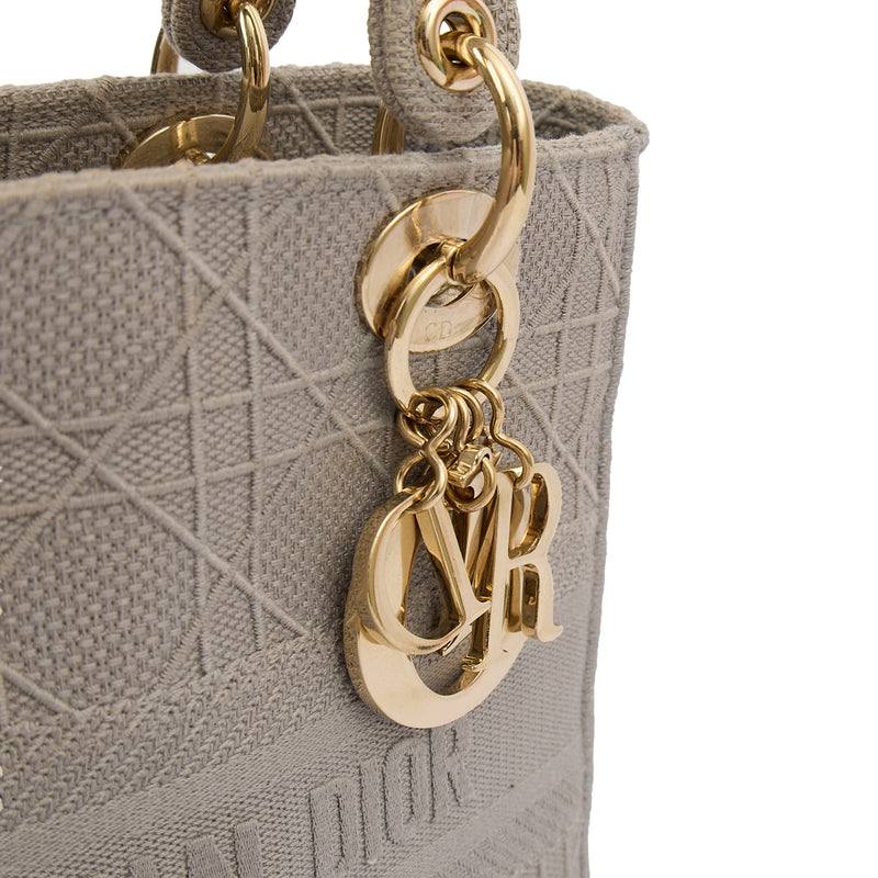 Picture of Christian Dior Cross Body Lady D-lite - Medium in Grey, Fabric