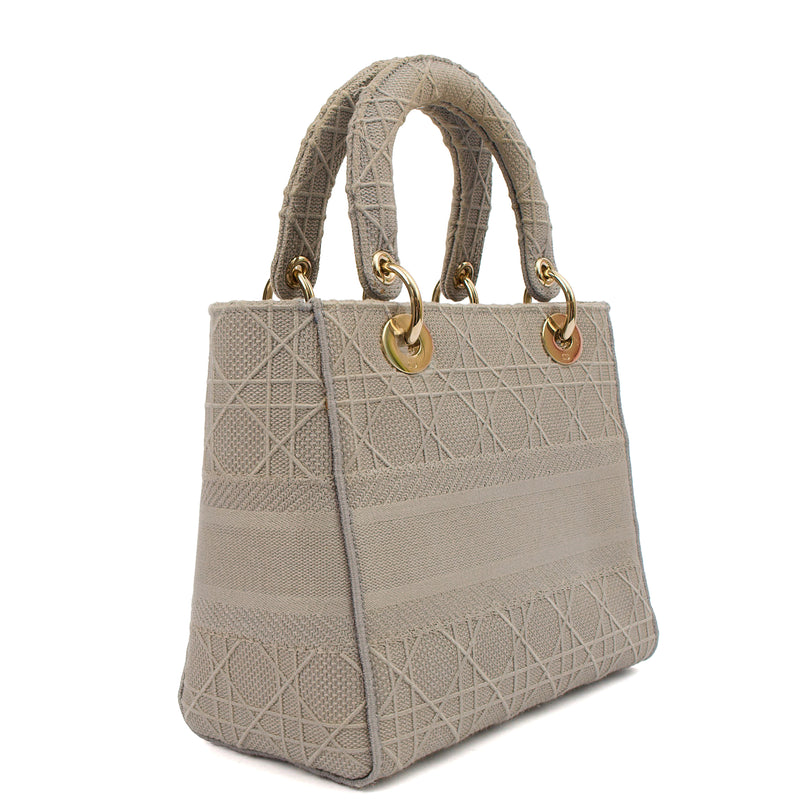 Picture of Christian Dior Cross Body Lady D-lite - Medium in Grey, Fabric