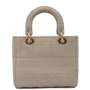 Picture of Christian Dior Cross Body Lady D-lite - Medium in Grey, Fabric