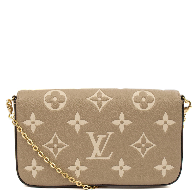Picture of Louis Vuitton Cross Body Felicie Pochette in Grey, Empreinte Leather