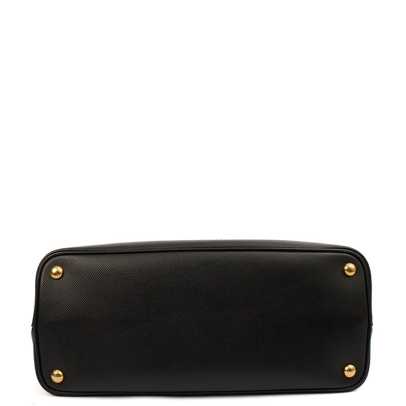 Picture of Prada Tote Double Tote - Medium in Black, Saffiano Leather