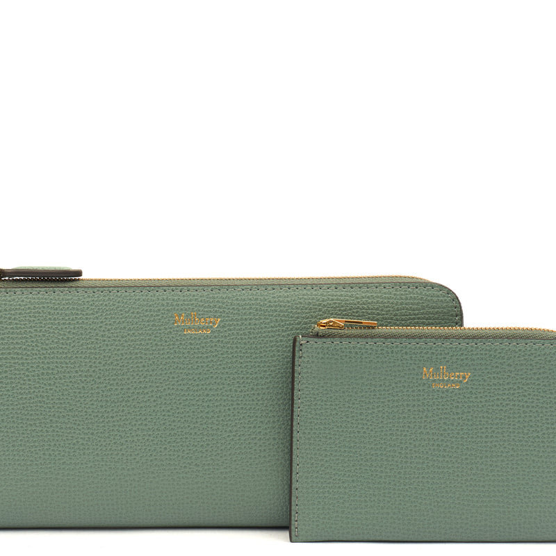 Picture of Mulberry Purse Zip Around Wallet - Medium in Green, Calfskin Leather