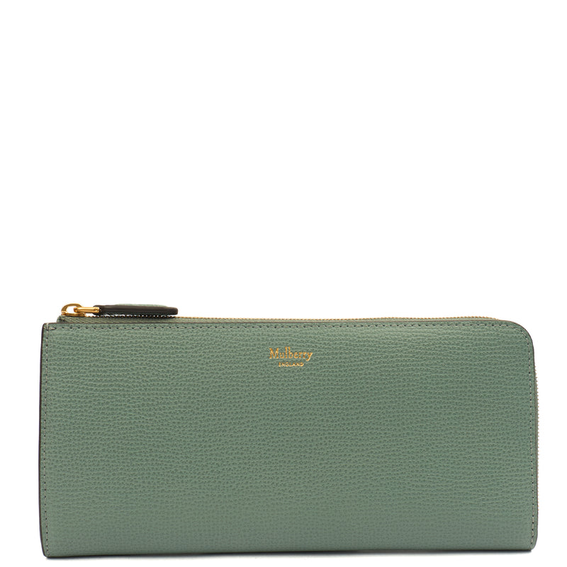 Picture of Mulberry Purse Zip Around Wallet - Medium in Green, Calfskin Leather