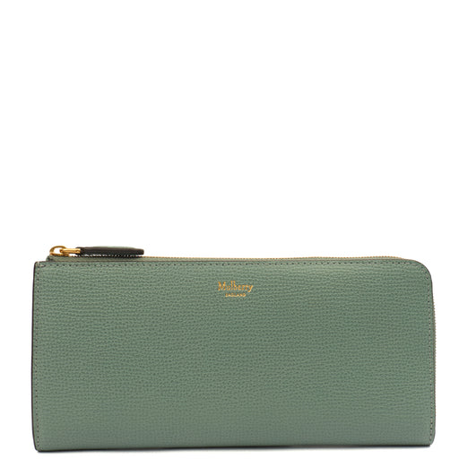 Picture of Mulberry Purse Zip Around Wallet - Medium in Green, Calfskin Leather
