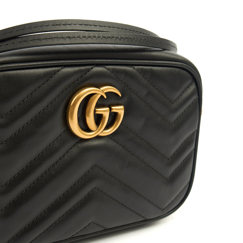 Gucci Cross Body Marmont Shoulder Bag - Mini in Black, Leather