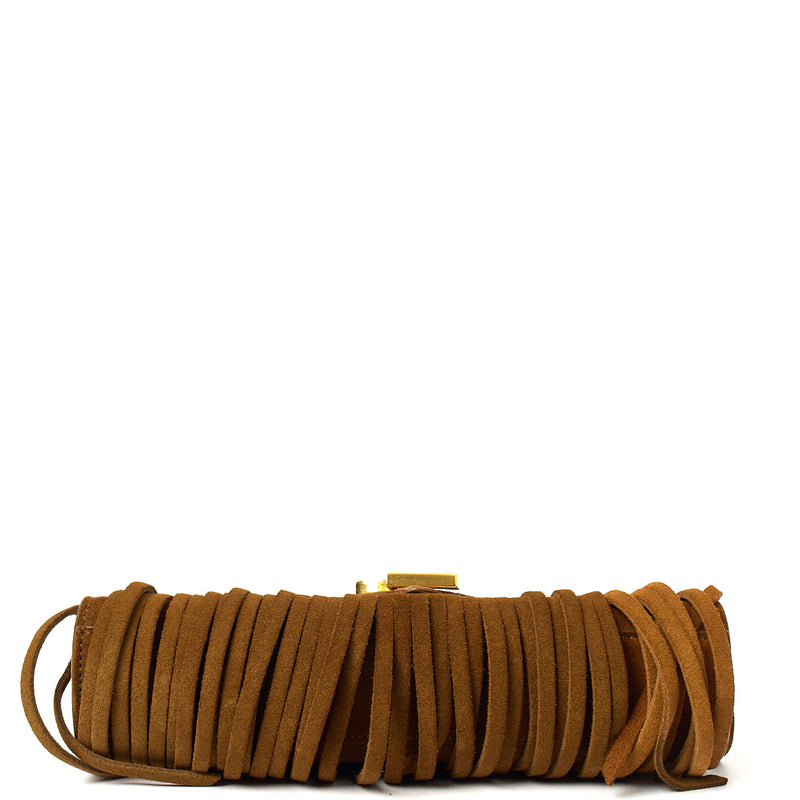 Picture of Saint Laurent Shoulder Bag Fringe Bag in Brown, Suede