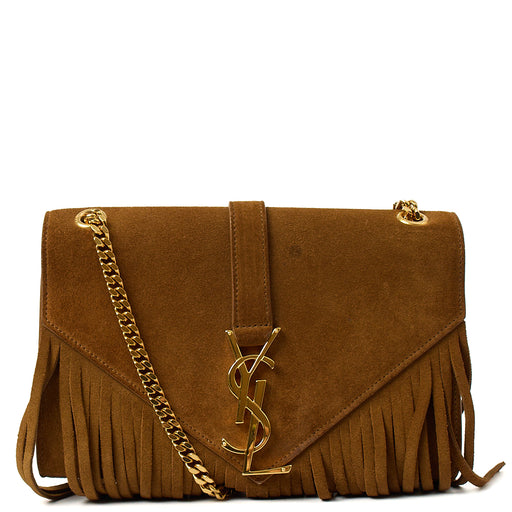 Picture of Saint Laurent Shoulder Bag Fringe Bag in Brown, Suede