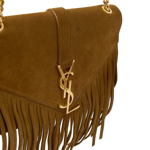 Picture of Saint Laurent Shoulder Bag Fringe Bag in Brown, Suede