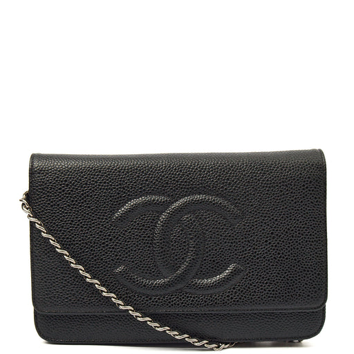 Picture of Chanel Cross Body Wallet on Chain in Black, Caviar Leather
