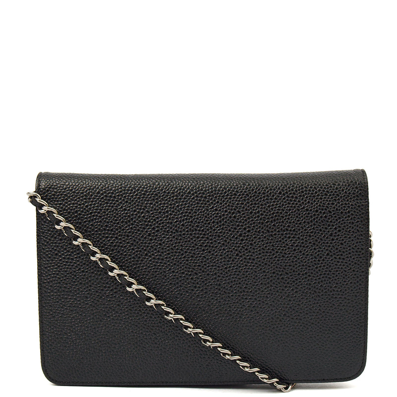 Picture of Chanel Cross Body Wallet on Chain in Black, Caviar Leather