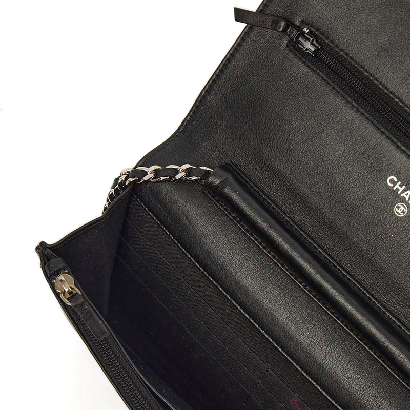 Picture of Chanel Cross Body Wallet on Chain in Black, Caviar Leather