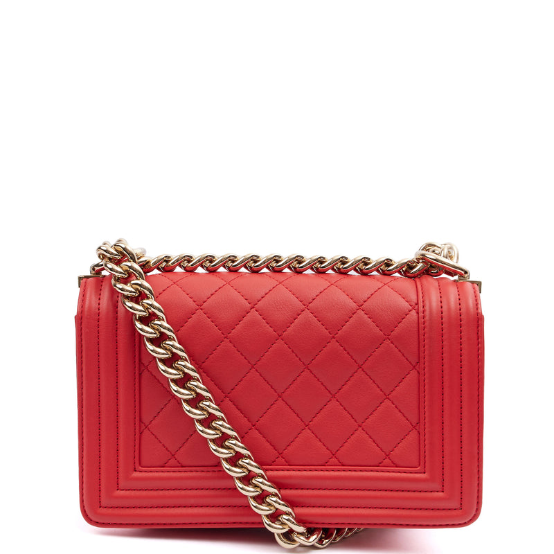 Picture of Chanel Cross Body Boy - Small in Red, Leather