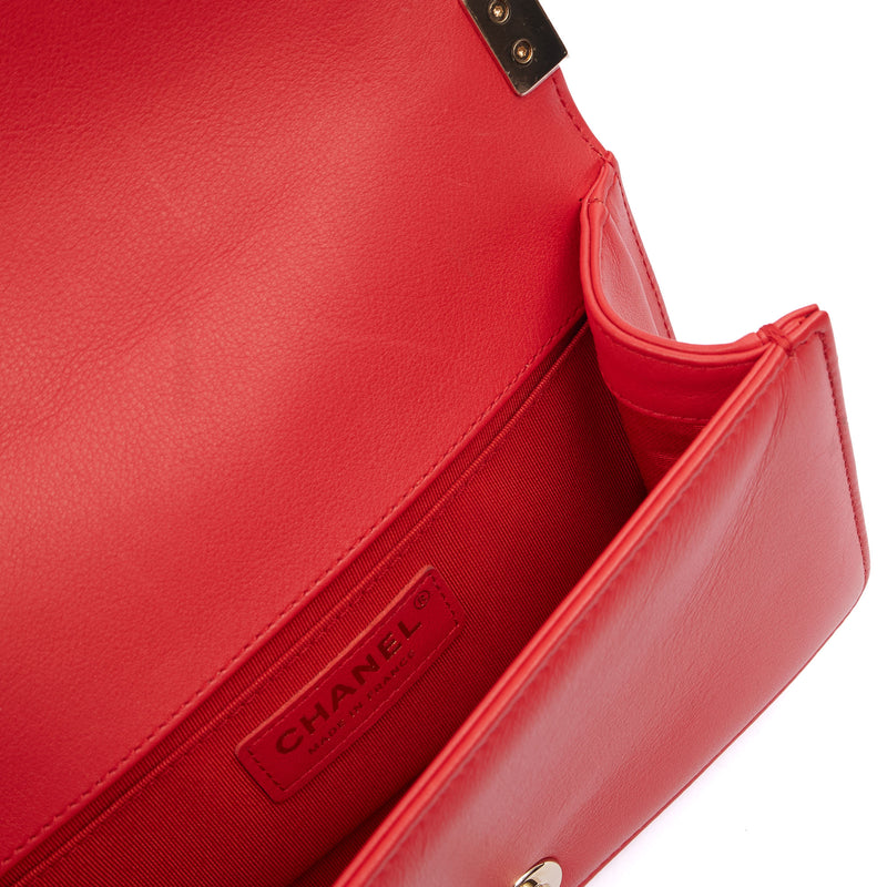 Picture of Chanel Cross Body Boy - Small in Red, Leather