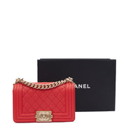 Picture of Chanel Cross Body Boy - Small in Red, Leather