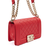 Picture of Chanel Cross Body Boy - Small in Red, Leather
