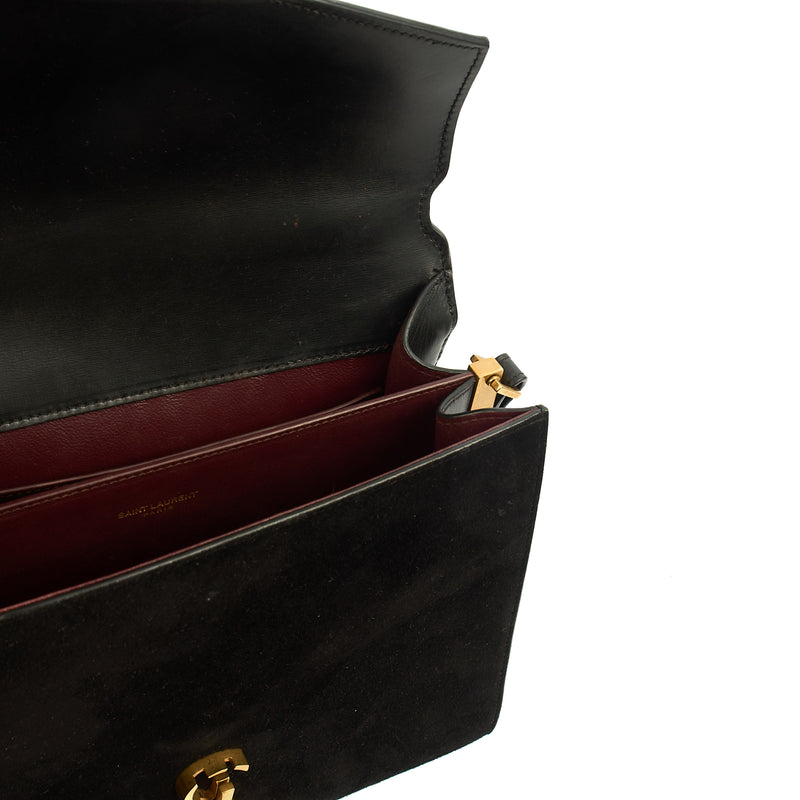 Picture of Saint Laurent Top Handle Cassandra Top Handle - Medium in Black, Leather
