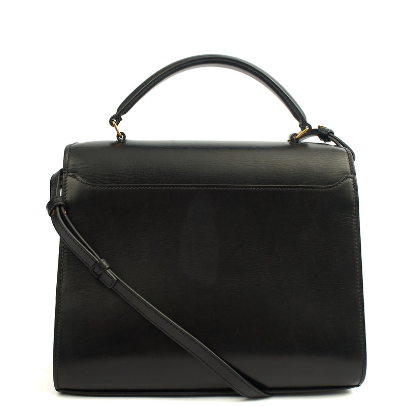 Picture of Saint Laurent Top Handle Cassandra Top Handle - Medium in Black, Leather
