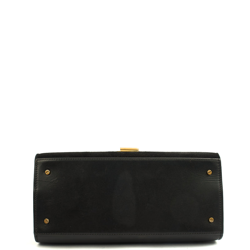Picture of Saint Laurent Top Handle Cassandra Top Handle - Medium in Black, Leather