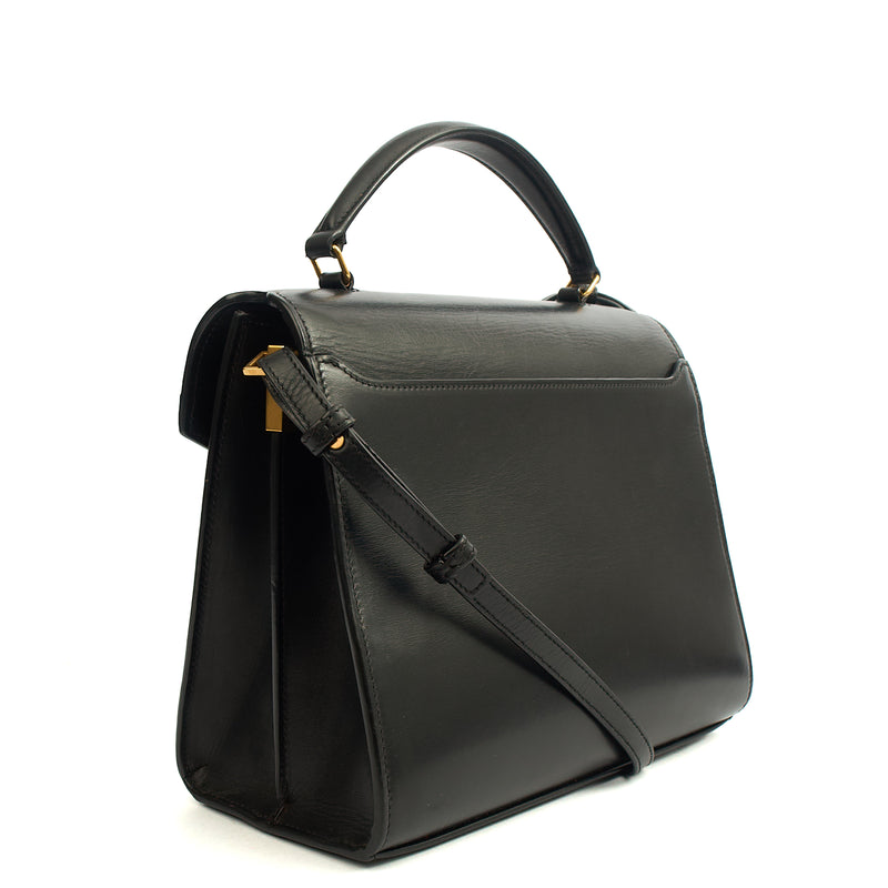 Picture of Saint Laurent Top Handle Cassandra Top Handle - Medium in Black, Leather
