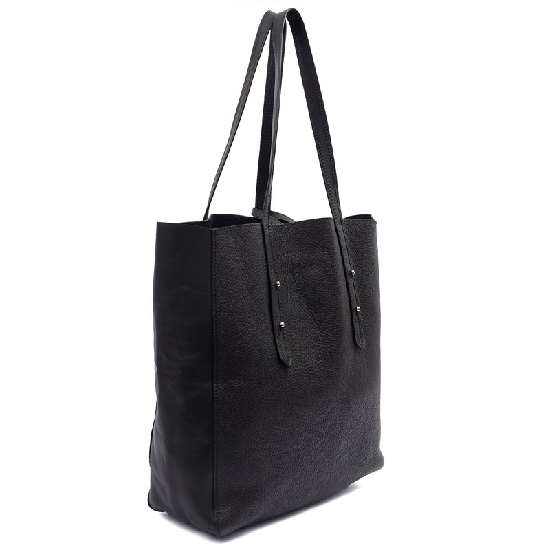 Picture of Aspinal of London Tote London Tote - Midi in Black, Leather