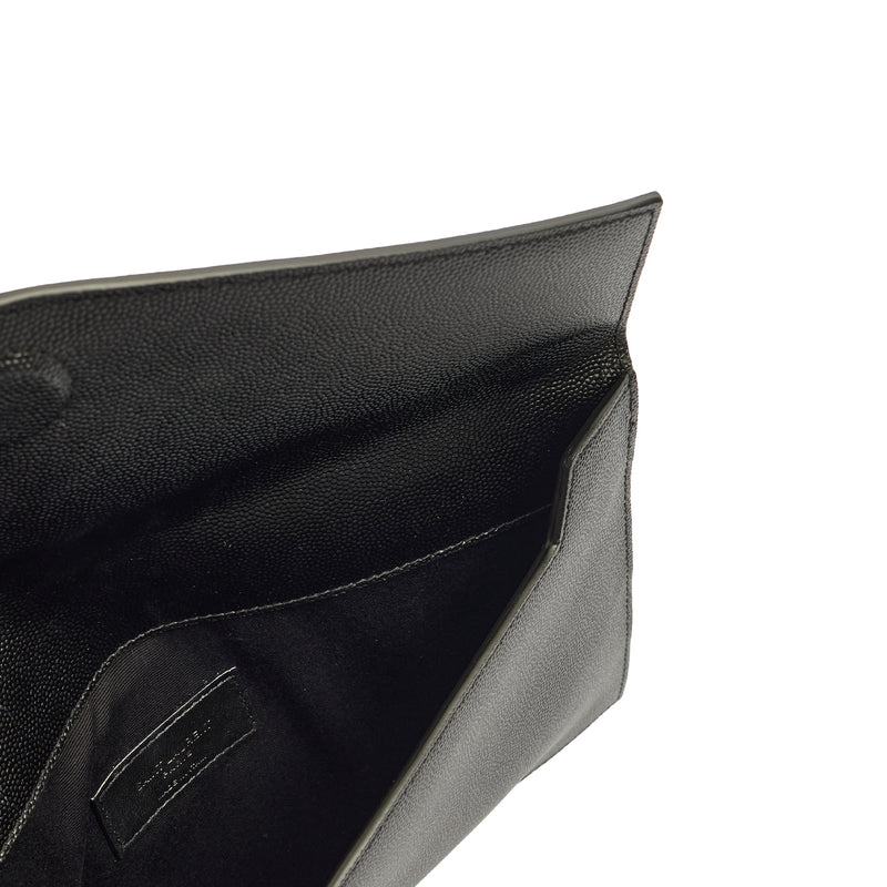 Picture of Saint Laurent Clutch Uptown Pouch in Black, Calfskin Leather