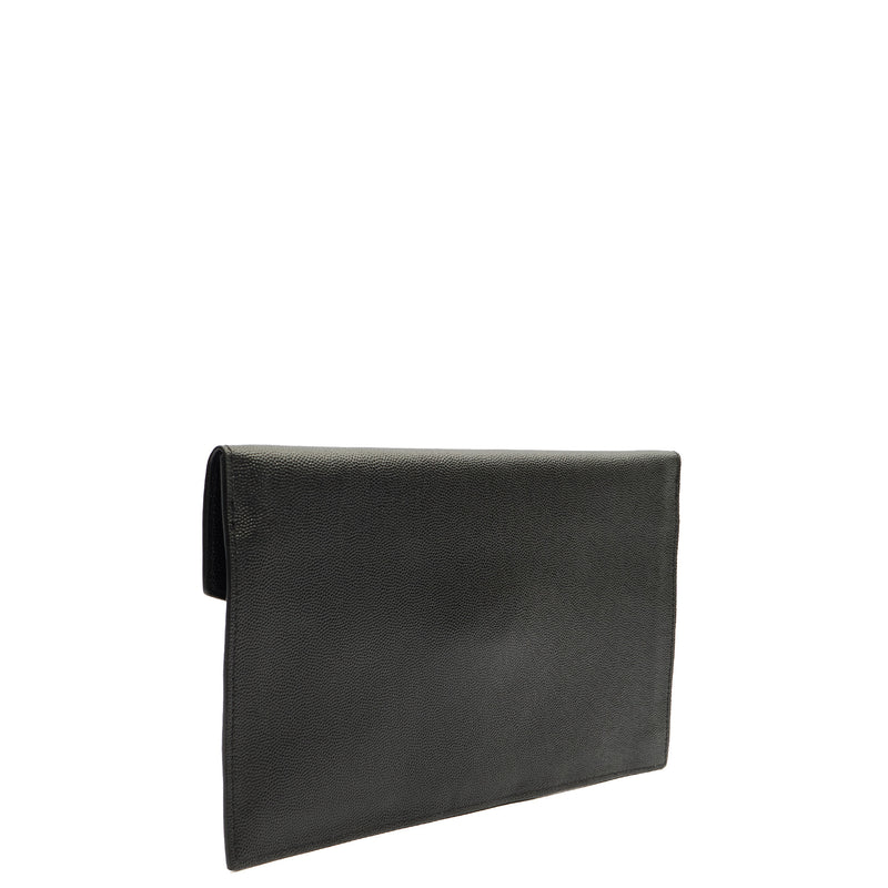 Picture of Saint Laurent Clutch Uptown Pouch in Black, Calfskin Leather