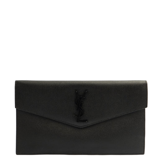 Picture of Saint Laurent Clutch Uptown Pouch in Black, Calfskin Leather