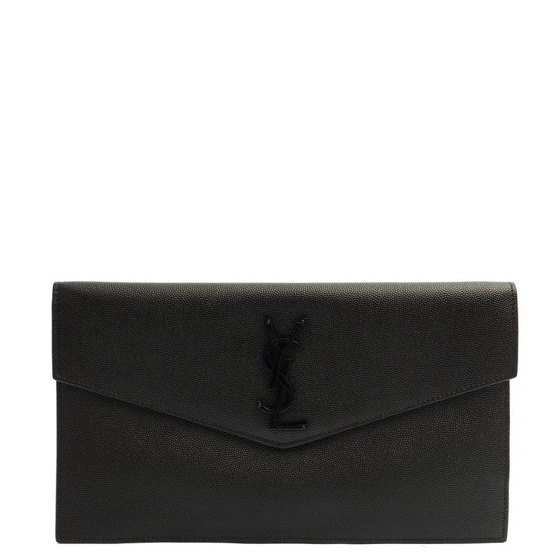 Picture of Saint Laurent Clutch Uptown Pouch in Black, Calfskin Leather