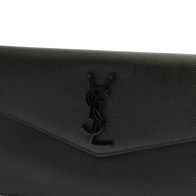 Picture of Saint Laurent Clutch Uptown Pouch in Black, Calfskin Leather