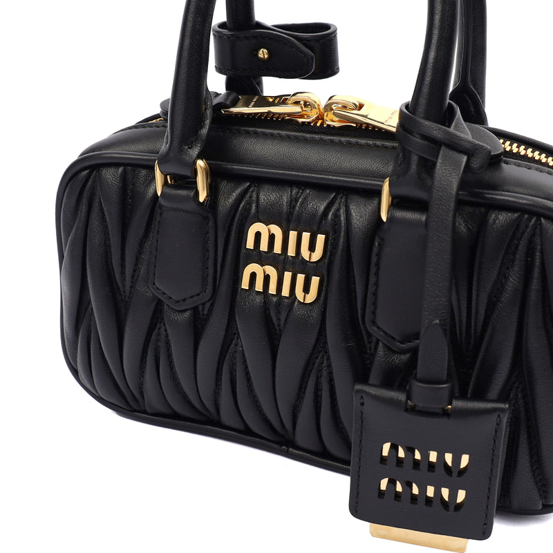 Picture of Miu Miu Tote Arcadie in Black, Leather