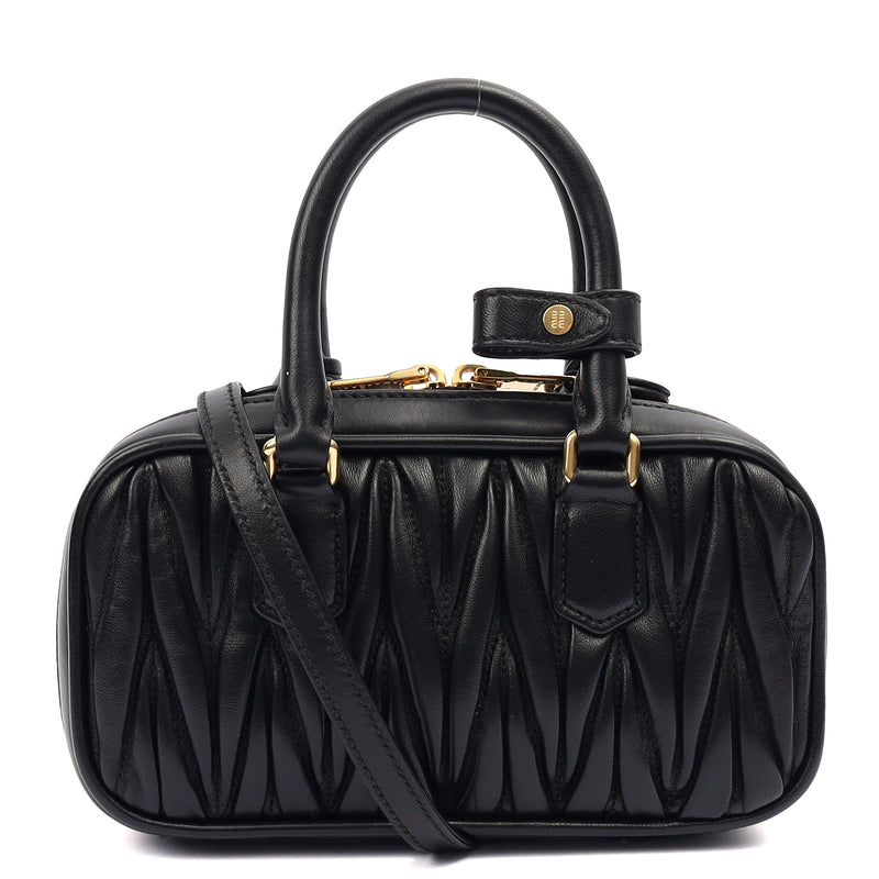 Picture of Miu Miu Tote Arcadie in Black, Leather