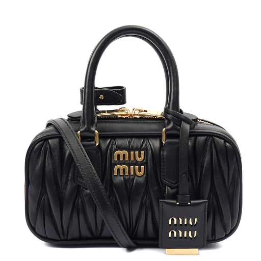 Picture of Miu Miu Tote Arcadie in Black, Leather