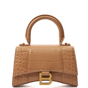 Picture of Balenciaga Mini Bag Hourglass Top Handle Small in Neutral, Exotic Effect Leather