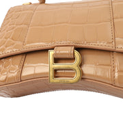 Picture of Balenciaga Mini Bag Hourglass Top Handle Small in Neutral, Exotic Effect Leather