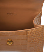 Picture of Balenciaga Mini Bag Hourglass Top Handle Small in Neutral, Exotic Effect Leather