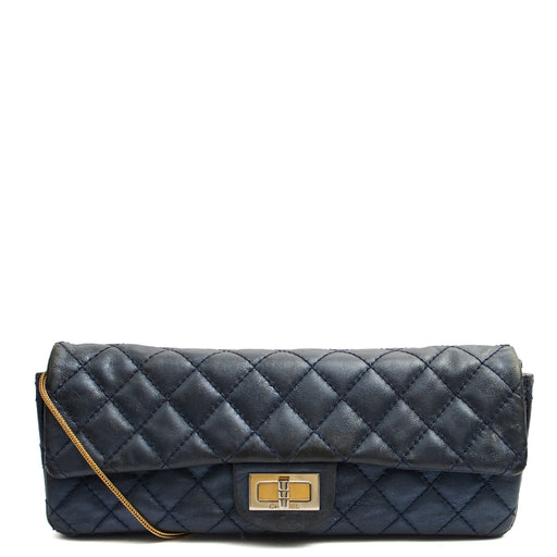 Picture of Chanel Shoulder Bag 2.55 Reissue East West Clutch in Blue, Crinkled Calfskin Leather